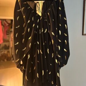 Tularosa Elegant Black Nola Dress with Gold Details